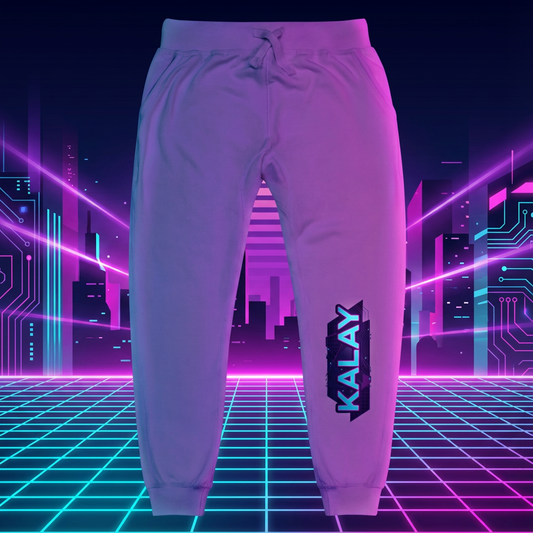 Pantalone KALAY Neon Joggers - Sweatpants Nero Synthwave Streetwear Unisex