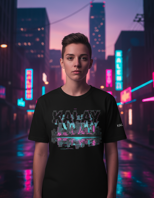 T-Shirt Vaporwave "Palm City" - Miami Neon 80s Estetica Vintage