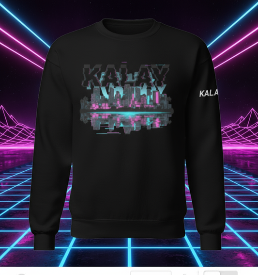 Felpa Girocollo "Palm City" - Abbigliamento Vaporwave Miami Neon