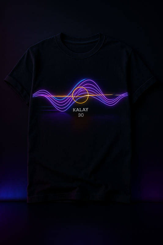 T-Shirt Synthwave "Wave Rider" - Frequenza Audio Neon 86 Retrowave