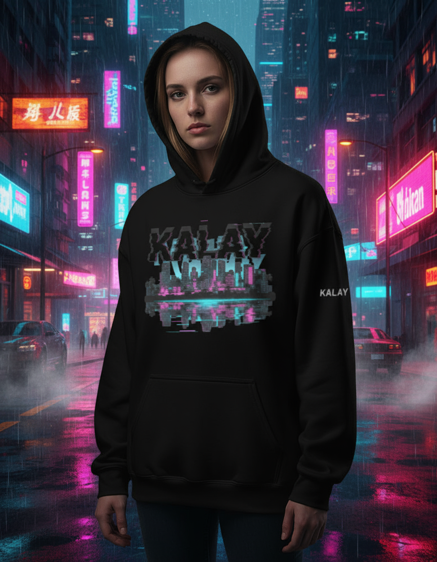 Felpa con Cappuccio "Palm City" - Hoodie Vaporwave Miami Vice