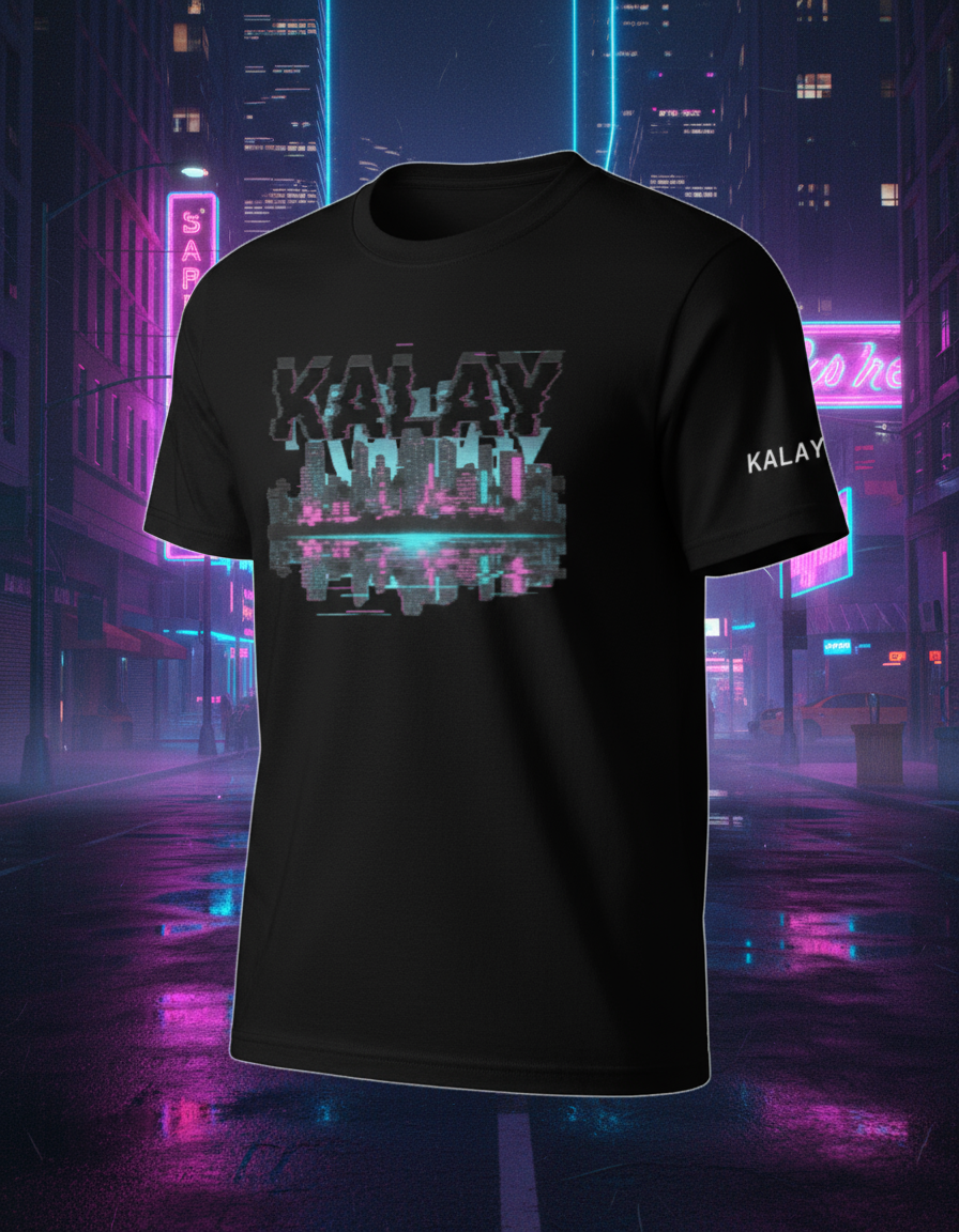T-Shirt Vaporwave "Palm City" - Miami Neon 80s Estetica Vintage