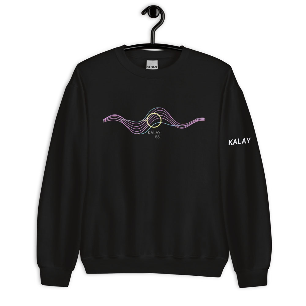 Felpa Girocollo "Wave Rider" - Abbigliamento Synthwave Frequenza Audio