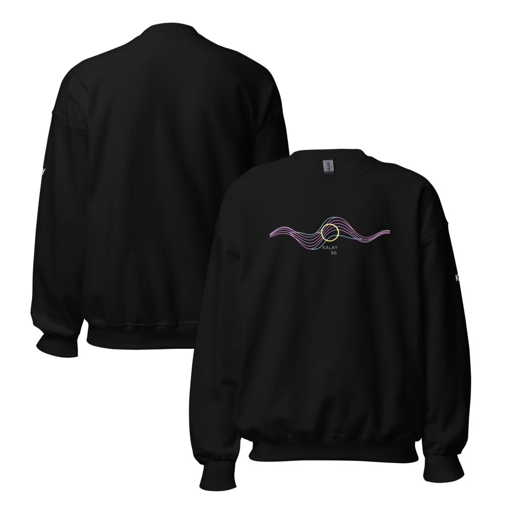 Felpa Girocollo "Wave Rider" - Abbigliamento Synthwave Frequenza Audio