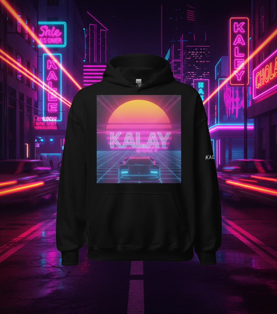 Felpa con Cappuccio "Grid Runner" - Hoodie Retrowave Outrun Car