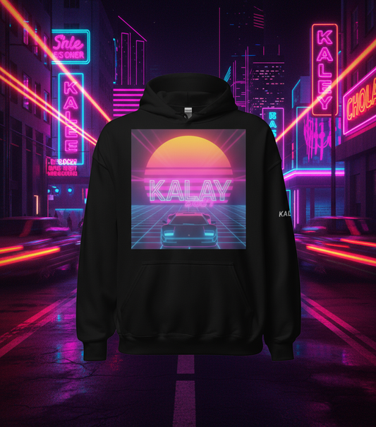 Felpa con Cappuccio "Grid Runner" - Hoodie Retrowave Outrun Car